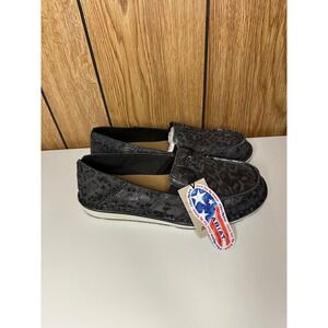 Ariat Cruisers Womens Black Leopard Print Slip On Loafer Shoes Size 9.5